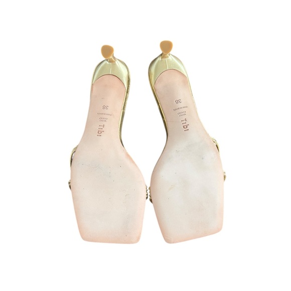 Tibi Metallic Nappa Jim Sandal In Gold Size EU 38 U.S. 8 See Chart - Picture 6 of 7